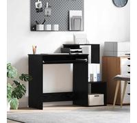 Mangloder Bureau en Bois d'ingénierie Noir chêne 106 x 41 x 88,5 cm avec tiroir étagère Rangement pour télétravail Maison étudiant Professionnel