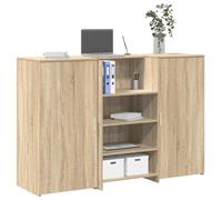 Mangloder Bureau réception chêne Sonoma 155x50x103,5 cm en Bois d'ingénierie avec comptoir intégré pour espaces Professionnels, hôtels, cliniques ou Salons de beauté