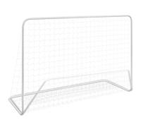 Mangloder But de football avec filet, 182 x 61 x 122 cm, en acier, blanc, résistant aux intempéries, portable, pliable, pour jardin, terrain de sport, club, école, intérieur, extérieur, cadre stable