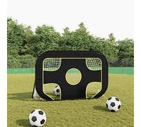 Mangloder But de football avec mur de but, 120 x 80 x 80 cm, en polyester, pliable, portable, résistant aux intempéries, cadre stable, idéal pour enfants, jardin, extérieur, intérieur, aire de jeux