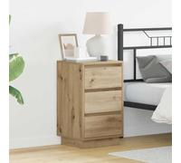 Mangloder Cabinet de Chevet en Bois d'ingénierie chêne Artisanal 39 x 34,5 x 65 cm avec 3 tiroirs, Prise USB intégrée, lumières LED, Rangement Pratique pour Chambre et Salon