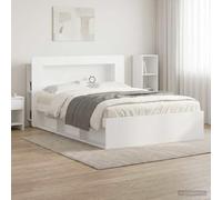 Mangloder Cabinet de tête de lit Blanc en Bois d’ingénierie 182x18,5x100 cm avec Rangement intégré, étagère Pratique, Support Dossier pour Chambre Adulte Enfant, décoration et Organisation