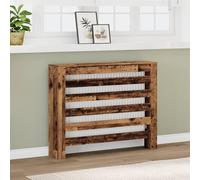 Mangloder Cache-radiateur aspect bois vieilli 104 x 20 x 82 cm avec lattes, étagère et support mural pour salon, salle de bain et radiateurs modernes