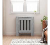 Mangloder Cache-radiateur gris Sonoma en bois 78 x 19 x 81,5 cm avec étagère, intérieur, pour accessoires de radiateur, couverture, montage, économie de chaleur et environnement de vie propre