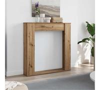 Mangloder Cadre de cheminée en Bois d'ingénierie chêne Artisanal 100x20x100 cm pour Foyer électrique avec étagère, Compatible avec Insert et poêle à Bois, Facile à Nettoyer et sécurisé