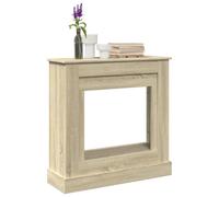 Mangloder Cadre de cheminée en Bois d'ingénierie chêne Sonoma 90x30x90 cm avec étagère pour Foyer électrique, Protection Murale, Support décoratif pour cheminée