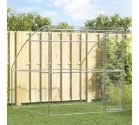 Mangloder Cage pour chien avec stockage en acier galvanisé argenté 200 x 200 x 200 cm, niche pour chien, enclos à roue libre, cage grillage, extérieur, jardin, avec toit pour un espace sûr