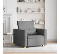 Mangloder Canapé-lit escamotable Simple Gris foncé en Tissu 90 x 165 x 87 cm avec Coussin rembourré, Cadre Acier Durable, Convertible 3-en-1 Fauteuil, lit, Repose-Pieds pour Salon, Chambre ou Bureau