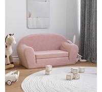 Mangloder Canapé-lit pour enfant 2 places rose en peluche douce 100 % polyester, rembourrage en mousse, housse amovible, convertible en fauteuil et mini canapé-lit pour lire