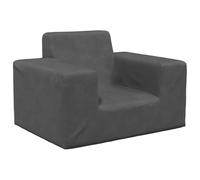 Mangloder Canapé pour enfant, anthracite, en peluche, mini fauteuil, 52 x 38 x 34 cm, rembourrage en mousse, housse amovible et lavable pour chambre d'enfant, se détendre, lire, jouer