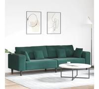 Mangloder Canapé Vert foncé 4 Places 250 x 77 x 76 cm Velours Doux avec Coussins Confortables Cadre Solide pour Salon séjour Bureau Design Moderne