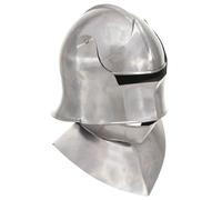 Mangloder Casque viking en acier argenté pour cosplay, fêtes, Halloween, théâtre, aspect ancien, avec cornes, pour collectionneur et décoration