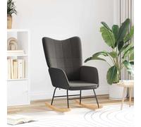Mangloder Chaise à Bascule Gris foncé en Tissu Sherpa avec accoudoirs rembourrés et Dossier Moelleux, Fauteuil Rocking Confortable pour Salon Bureau Chambre, Design scandinave élégant et Durable