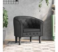 Mangloder Chaise Cabriolet Noir en Similicuir avec accoudoirs rembourrés, Dossier Ergonomique, Assise Confortable 70x56x68 cm pour Salon Bureau Chambre Lecture détente