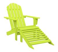 Mangloder Chaise de Jardin Adirondack en Bois Massif de Sapin Vert avec Pouf Amovible, Fauteuil Confortable avec accoudoir et Dossier Ergonomique pour terrasse, Balcon, Piscine