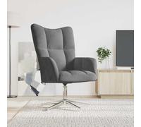 Mangloder Chaise de Relaxation en Velours Gris foncé avec Mousse épaisse, pivotante 360 degrés, Cadre Acier Robuste, Dimensions 62x68x91 cm, Design scandinave pour Salon Bureau Chambre