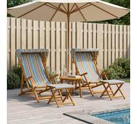 Mangloder Chaise Longue 4 pcs Bois d'eucalyptus Massif inclinable Pliant avec Repose-Pied pour extérieur Jardin terrasse Balcon Piscine Relaxation farniente