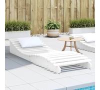 Mangloder Chaise Longue Blanche en Bois Massif de pin 205x60x31,5 cm, Chaise Relax inclinable pour Jardin, terrasse, Piscine ou Plage, idéale pour farniente et Bronzage