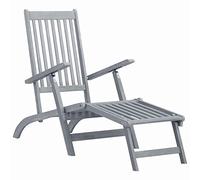 Mangloder Chaise Longue d'extérieur en Bois Dur d'acacia avec Repose-Pied réglable et Pliable pour Jardin terrasse Balcon Piscine Plage en résine résistante aux intempéries