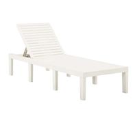 Mangloder Chaise Longue Pliable en résine Blanche pour Jardin terrasse Balcon Piscine avec Dossier inclinable et Repose-Pieds idéale pour farniente et détente extérieure