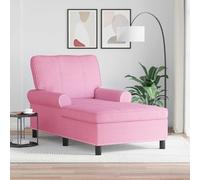Mangloder Chaise longue rose avec coussin, en tissu, 91 x 157 x 91 cm, cadre en contreplaqué, housse amovible, intérieur pour salon, chambre à coucher, coin lecture et heures de détente