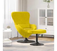 Mangloder Chaise œuf Jaune en Velours avec Pouf, Fauteuil pivotant 360 degrés, siège rembourré avec accoudoirs, Design scandinave Confortable pour Salon Chambre Bureau