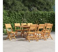 Mangloder Chaises de Jardin Pliantes en Bois Massif Teck 47x61x90cm Lot de 8 avec Dossier Confortable et Assise Relax pour extérieur terrasse Balcon Patio Piscine