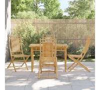 Mangloder Chaises Pliables de Jardin en Bambou Lot de 4 46x66x99 cm avec Dossier empilables Confortables pour terrasse Balcon Piscine Repas extérieur détente
