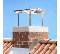Mangloder Chapeau de cheminée Argenté en Acier Inoxydable 59,5 x 50 x 36,5 cm pour Foyer extérieur, Conduit fumée, Protection Contre la Pluie, Durable, Facile à Entretenir