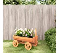 Mangloder Chariot décoratif en bois de sapin massif - 70 x 43 x 54 cm - 21 l - Avec vernis à base d'eau - Chariot de jardin avec roues et poignée pour cour, véranda, jardin
