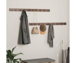Mangloder Cintre marron en bois massif recyclé, 60 x 7 x 8 cm, pour armoire et penderie, gain de place, antidérapant, ordonné, intérieur