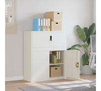 Mangloder Classeur Blanc en Acier Enduit de Poudre 90x40x110 cm avec étagère réglable et Serrure sécurisée pour Bureau, Rangement de dossiers, vestiaire et Stockage