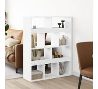 Mangloder Cloison de séparation Blanche 100x33x125,5 cm en Bois d'ingénierie Meuble Rangement bibliothèque avec 10 étagères pour Salon Bureau Chambre Maison