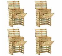 Mangloder Composteur de Jardin en Bois de pin imprégné 4 pièces 80x50x100 cm avec Couvercle Ouvert pour Recyclage et Fermentation dans Jardin terrasse Balcon