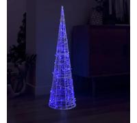 Mangloder Cône Lumineux décoratif Pyramide à LED en Acrylique Bleu 120 cm avec câble de 5 m pour intérieur extérieur Ambiance fête Saison Hiver décoration Noël