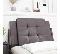 Mangloder Coussin de tête de lit Zadar Gris en Similicuir 80 cm, Panneau capitonné avec Mousse pour Confort et Soutien du Dos, Habillage décoratif pour Cadre de literie