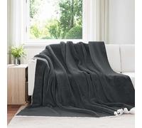 Mangloder Couverture en polaire gris foncé 240 x 270 cm pour canapé et chambre à coucher, douce, légère, moelleuse, décorative, facile d'entretien, pour l'automne, le printemps et la décoration