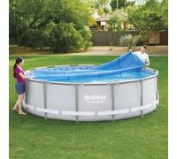 Mangloder Couverture Solaire de Piscine Flowclear 427 cm Bestway pour Protection Thermique, réduction débris, Utilisation Solaire, Compatible piscines Fast Set et Power Steel