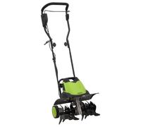 Mangloder Débroussailleuse électrique 1500 W avec 6 lames de fraisage, hachette en acier, largeur de travail de 45,5 cm, profondeur de 24 cm, cultivateur pour parterres de légumes, fraiseuse agricole