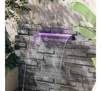 Mangloder Déversoir pour Cascade avec LED RVB en Acrylique 60 cm pour Bassin, Jardin, décoration extérieure ou intérieure, Ambiance Zen, Relaxation, étang, Piscine