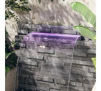 Mangloder Déversoir pour Cascade avec LED RVB en Acrylique 90 cm pour Bassin, Jardin, décoration extérieure et intérieure, Ambiance Zen, Relaxation, Bruit d'eau, étang, Piscine