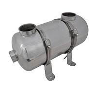 Mangloder Échangeur de chaleur de piscine en acier inoxydable 355 x 134 mm 40 kW pour piscine, jacuzzi, spa et jacuzzi avec raccord G1 1 2", 25 tuyaux, même côté