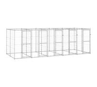 Mangloder Enclos d'extérieur pour chien en acier galvanisé avec grille, porte et système de verrou, 12,1 m², pour dressage de chiot, jardin, terrasse, camping, anti-fuite