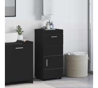 Mangloder Ensemble d'armoire de Salle de Bain Tulum Noir avec tiroirs en Bois d'ingénierie Finition Mate pour Rangement intérieur Moderne adapté aux Petits et Grands espaces