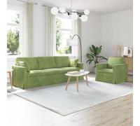 Mangloder Ensemble de Canapés 2 pièces Vert Clair 228 x 78 x 80 cm Velours modulable Angle Droit Dossier inclinable Assise Confortable pour Salon séjour Chambre