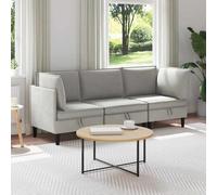 Mangloder Ensemble de Meubles Salon 3 pièces Gris Clair Tissu 100% Polyester canapé Angle Droit modulable avec Coussins fermes et Coffre de Rangement pour séjour Bureau Chambre