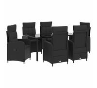 Mangloder Ensemble de Tables Basses en rotin PE avec Coussins et oreillers 7 pièces, mobilier modulable pour Salon, terrasse, Jardin, Design Moderne et Finition thermolaquée résistante
