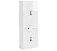 Mangloder Ensemble Meuble 2 pièces Blanc Brillant Bois d'ingénierie Design Moderne modulable pour Salon Salle à Manger Chambre Bureau intérieur extérieur Confort et Rangement Optimal