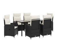 Mangloder Ensemble Meuble Salon avec Table Basse en rotin PE et Coussins 7 pcs, chaises réglables 86-94 cm, Design Moderne pour Jardin terrasse intérieur, mobilier Confortable et Durable