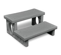 Mangloder Escalier de spa en plastique gris 70 x 65 x 34 cm, surfaces de course double face pour jacuzzi, jacuzzi, jacuzzi, piscine hors-sol, piscine et jardin extérieur